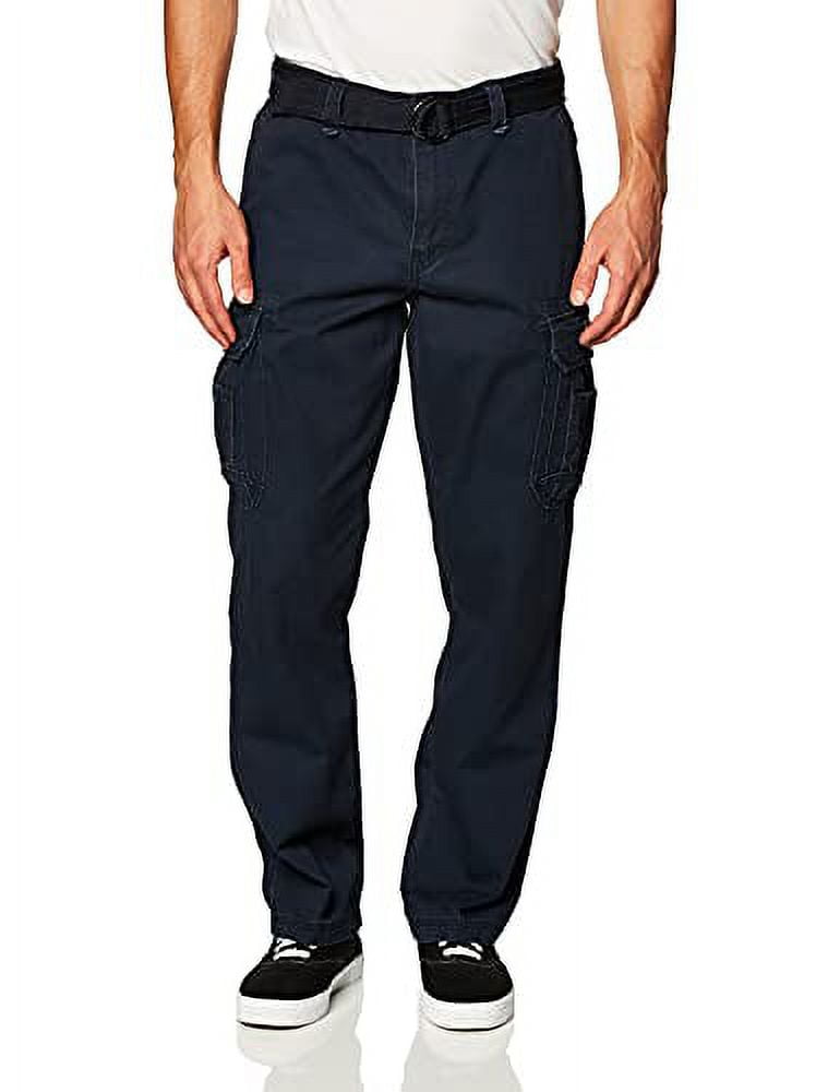UNIONBAY Men's rugged cargo relaxed fit pants (Navy, 34X34)