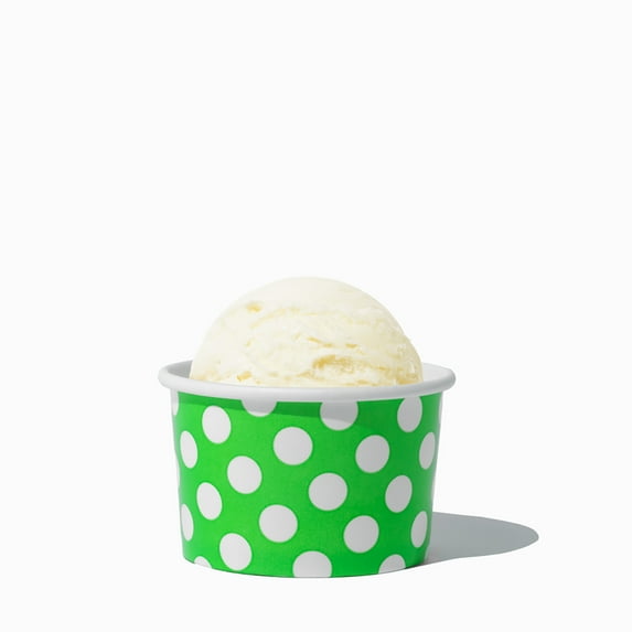 UNIQ 4 oz Green Polka Dotty Ice Cream Cups - 1000/Case
