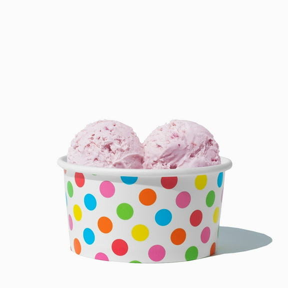 UNIQ 6 oz Rainbow Polka Dotty Ice Cream Cups - 1000/Case