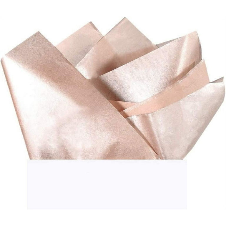 UNIQOOO 40 Sheets 20x26 Large Premium Metallic Rose Gold Champagne Gold Tissue Gift Wrap Paper Bulk - Recyclable Gift Wrapping Accessory - Perfect
