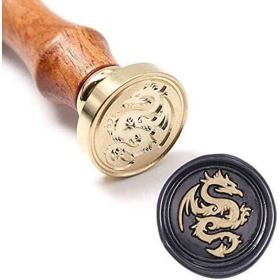 UNIQOOO Flying Dragon Wax Seal Stamp- Great for Embellishment of Envelopes, Party Invitations, Wine Packages, Snail Mails, Christmas Gift Idea for Movie Lover
