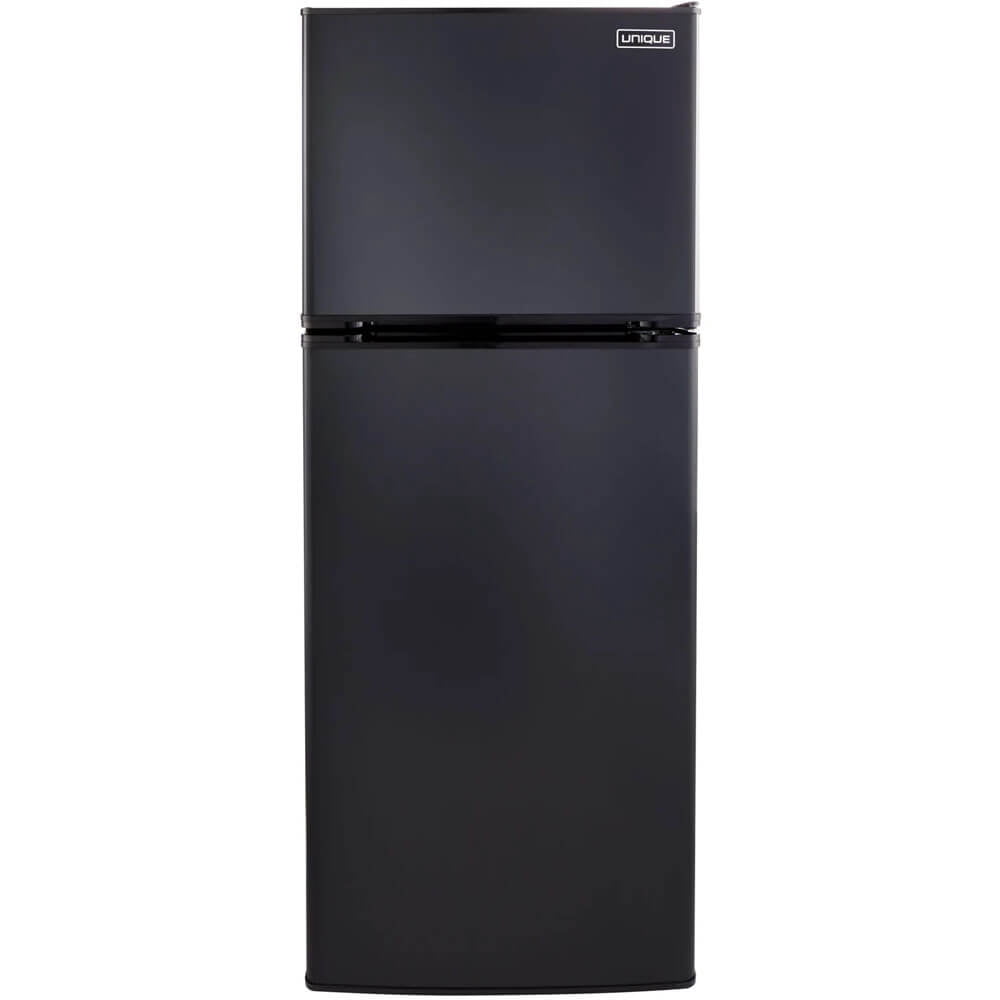 UNIQUE 10.3 Cu. Ft. Black Solar DC Off-Grid Top Freezer Refrigerator