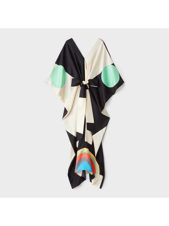 Women's Satin Kaftan Dress, Printed Maxi Caftan, Resort Wear, Beach Cover Up, Lounge Dress, One Size, Multicolor