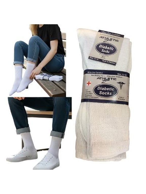 UNISEX DIABETIC SOCKS ULTRA DRY COMFORT SIZE 13-16 WITH FREE SHIPPING