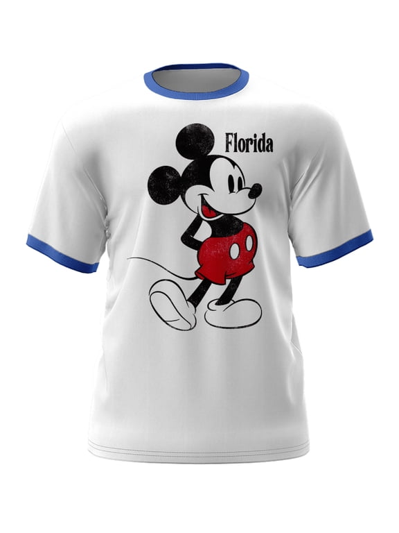 Florida Mickey Club Graphic Ringer Tee (Unisex), S to 2XL