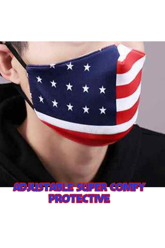UNISEX Face Cover Washable Cover American Flag Dust Proof