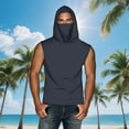 thumbnail image 1 of Summer Sun Protection Ice Silk Sunscreen Casual Solid Sleeveless Hooded Lightweight Tops Face Mask, 1 of 8