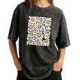 thumbnail image 1 of UNISHE Women's Walk By Faith Graphic Vintage Washed T-Shirt Short Sleeve Oversized Quiet Faith Tee, 1 of 6