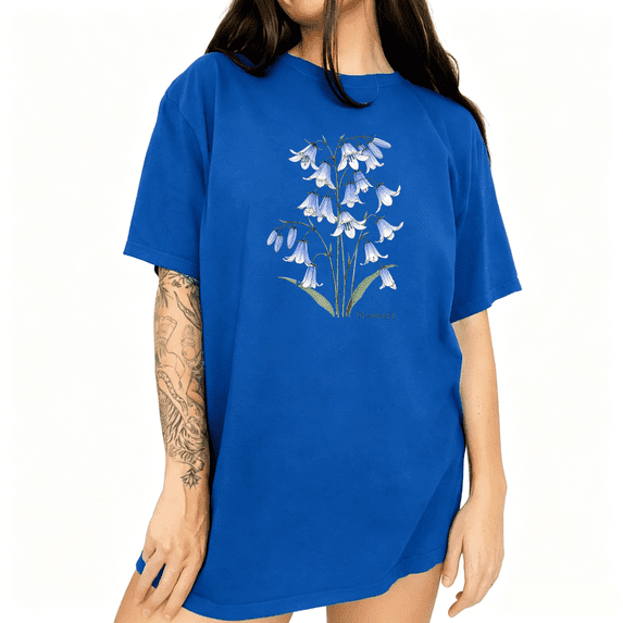 UNISHE Botanical Garden Wildflower Print T-Shirt For Women Plus Size Summer Crewneck Top