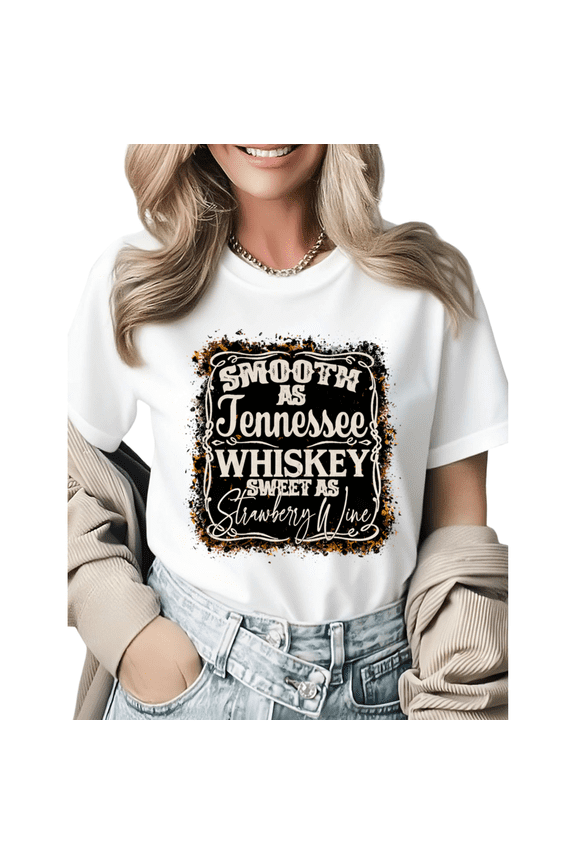 Country Music Lyrics Womens Print Tshirt Graphic Tees White/Black S-5XL Tops