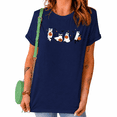 thumbnail image 1 of UNISHE Cute Ghost Pumpkin Halloween Hand Drawn Crew Neck Short Sleeve Graphic Tee for Women, 1 of 6