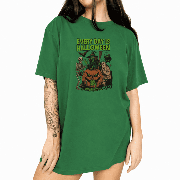 UNISHE Every Day Is Halloween Graphic Tee Short Sleeve Crewneck Print T-Shirt