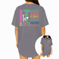 thumbnail image 1 of UNISHE Grey It Is Okay T-Shirts Comforting Message List Back Print Crewneck Summer Tops, 1 of 6