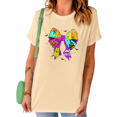 thumbnail image 1 of UNISHE Halloween Bow Graphic Tee Women's Crewneck Short Sleeve T-Shirt joy Pumpkin Ghost Print, 1 of 6