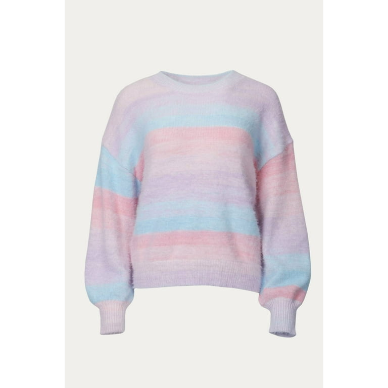 Pastel rainbow top striped sweater