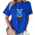 thumbnail image 1 of UNISHE Proud Cat Dad Creative Graphic Tee - Unique Cat Ear Silhouette Print Essential Humorous Pet Lover Top, 1 of 6