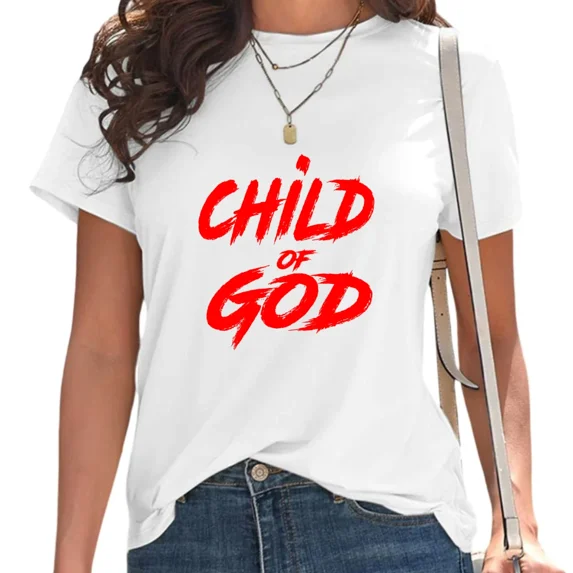 UNISHE Trendy Typography Religious Tee Casual Shirt for Women Grunge Style Slogan Apparel White, L