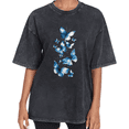 thumbnail image 1 of UNISHE Unisex Blue Morpho Butterflies Vintage Washed Oversized Short Sleeve Crewneck T-Shirt Dreamy Ethereal Watercolor Relaxed Fit Tee, 1 of 6