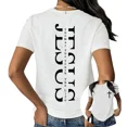 thumbnail image 1 of UNISHE Unisex Jesus The Way The Truth The Life Faith Print Short Sleeve T-Shirt Casual Crewneck Cotton Top, 1 of 5