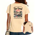 thumbnail image 1 of UNISHE Unisex Romans 8:28 Scripture Bible Verse Graphic Tees Christian T-Shirts for Daily Outfits Beige, L, 1 of 5