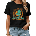 thumbnail image 1 of UNISHE Vintage Here Comes The Sun Womens Print Tshirt Graphic Tees White/Black S-5XL Tops, 1 of 4