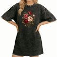 thumbnail image 1 of UNISHE Vintage Rose Bouquet flower Print Relaxed Fit Women's Graphic Tee, 1 of 6