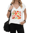thumbnail image 1 of UNISHE Watercolor Pomodoro Tomato Collection Graphic Tees V-neck Print Tshirt Shirts White S-5XL Tops, 1 of 6