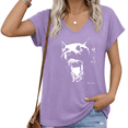 thumbnail image 1 of UNISHE Women Alaska Bear V Neck Short Sleeve T Shirt Retro Travel Graphic Casual Loose Fit Top S-5XL, 1 of 6