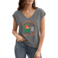 thumbnail image 1 of UNISHE Women Cute Hand-Drawn Raccoon With Fire T-Shirt - Unique V-Neck Sleeveless Top Novelty Graphic Tees for Summer, 1 of 6
