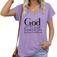 thumbnail image 1 of UNISHE Women God Writing Your Story V-Neck Cap Sleeve T-Shirt Faith Casual Tee S-5XL, 1 of 6