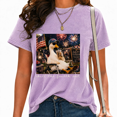 thumbnail image 1 of UNISHE Women Holiday Celebration T-shirts Washed Crewneck Short Sleeve Tees Funny Duck Graphic Tops Casual Summer, 1 of 6