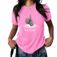 thumbnail image 1 of UNISHE Women Sinking Hand Graphic Tee Short Sleeve Acid Wash Oversized T Shirt, 1 of 6