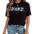 thumbnail image 1 of UNISHE Women Summer Hawaiian Hibiscus Floral Graphic Short Sleeve T-Shirt Loose Cotton Top, 1 of 5