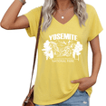 thumbnail image 1 of UNISHE Women Summer V Neck Short Sleeve T Shirt Yosemite National Park Sierra Nevada Graphic Vintage Loose Top S-5XL, 1 of 6