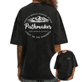 thumbnail image 1 of UNISHE Women Washed Pathmaker Isaiah 42 16 Christian Inspirational Graphic T Shirt Fashion Short Sleeve Black S-2XL Tops, 1 of 6