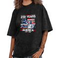 thumbnail image 1 of UNISHE Women's 250 Years America 1776 2026 Patriotic Statue of Liberty Graphic Washed Tops Short Sleeve T-Shirt, 1 of 5