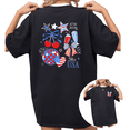 thumbnail image 1 of UNISHE Women's 250th USA 1776-2026 Patriotic Retro Disco Ball Graphic Short Sleeve T-Shirt Casual Cotton Crewneck Top, 1 of 5