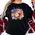 thumbnail image 1 of UNISHE Women's 4th of July Patriotic American Flag Floral Vintage Graphic Short Sleeve T-Shirt Casual Cotton Crewneck Top, 1 of 5