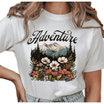 thumbnail image 1 of UNISHE Women's Adventure Mountain Wildflower Graphic Short Sleeve T-Shirt Comfortable Cotton Crewneck Top, 1 of 5
