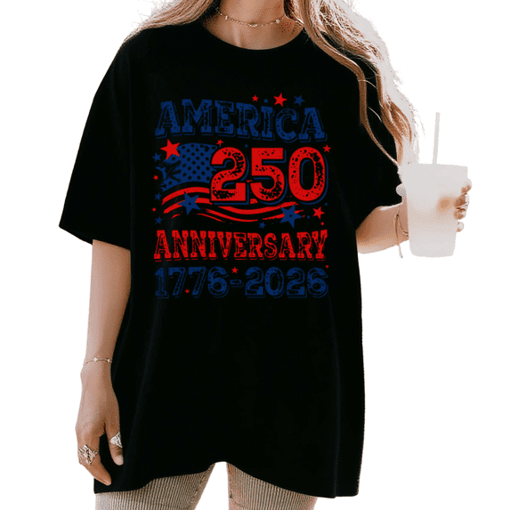 UNISHE Women's America 250th Anniversary 1776-2026 Patriotic Graphic Short Sleeve T-Shirt Casual Cotton Crewneck Top