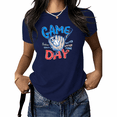thumbnail image 1 of UNISHE Women's Baseball Mom Graphic T-Shirt Game Day Sports Tee Glove and Bat Summer White Top, 1 of 6
