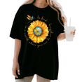 thumbnail image 1 of UNISHE Women's "Be Kind" Sunflower Earth Dragonfly Graphic Short Sleeve T-Shirt Casual Cotton Crewneck Top, 1 of 5
