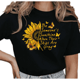 thumbnail image 1 of UNISHE Women's "Be Someone's Sunshine" Sunflower Graphic Short Sleeve T-Shirt Casual Cotton Crewneck Top, 1 of 5