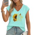 thumbnail image 1 of UNISHE Women's "Be Someone's Sunshine" Sunflower V-Neck Sleeveless T-Shirt Breathable Summer Tank Top, 1 of 6