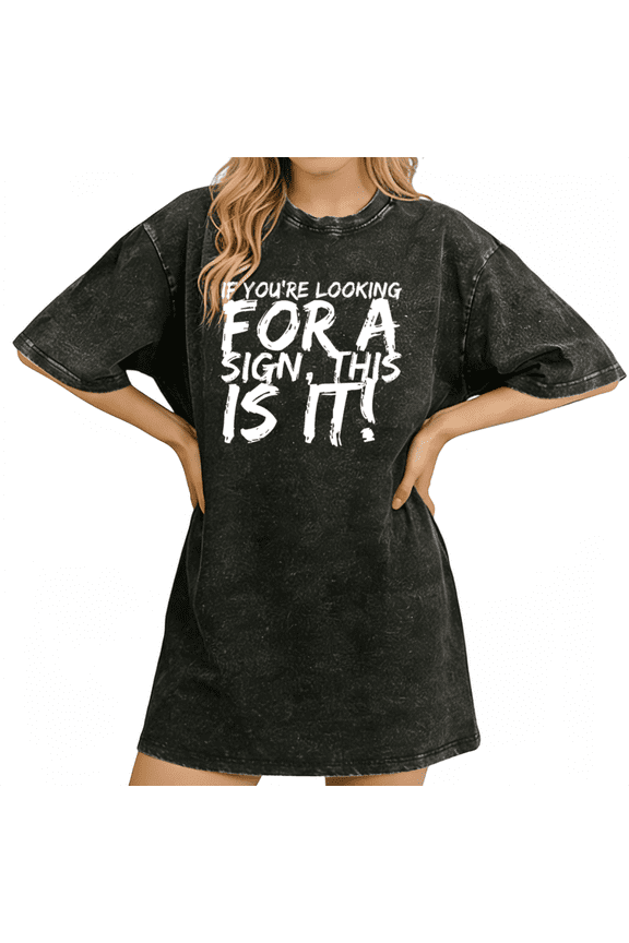 Women's Bold Brushstroke Sign Quote Graphic Vintage Washed T-Shirt Black S-2XL Retro Wake Up Call Tops
