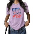 thumbnail image 1 of UNISHE Women's Bookish Readers Club Graphic T-Shirt Vintage Washed Retro Top, 1 of 6
