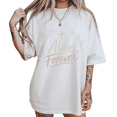 thumbnail image 1 of UNISHE Women's Casual Outfit Alive Forever Cross White T-Shirt S-5XL Trendy Tops, 1 of 5