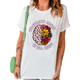 thumbnail image 1 of UNISHE Women's Celebrate Minds Of All Kinds Floral Brain Autism Awareness Casual Crew Neck Short Sleeve T-Shirt Top, 1 of 5