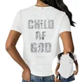 thumbnail image 1 of UNISHE Women's Child of God Psalm 139:14 Christian Graphic Short Sleeve T-Shirt Casual Cotton Crewneck Tee, 1 of 5