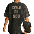 thumbnail image 1 of UNISHE Women's Child of God Psalm 139:14 Vintage Washed T-Shirt Short Sleeve Crewneck Relaxed Fit Tee, 1 of 5